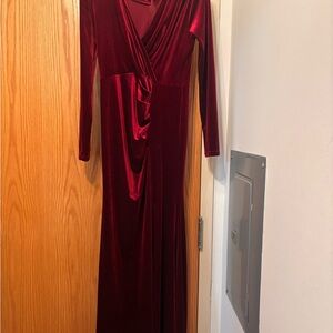 Elegant Burgundy Velvet Dress